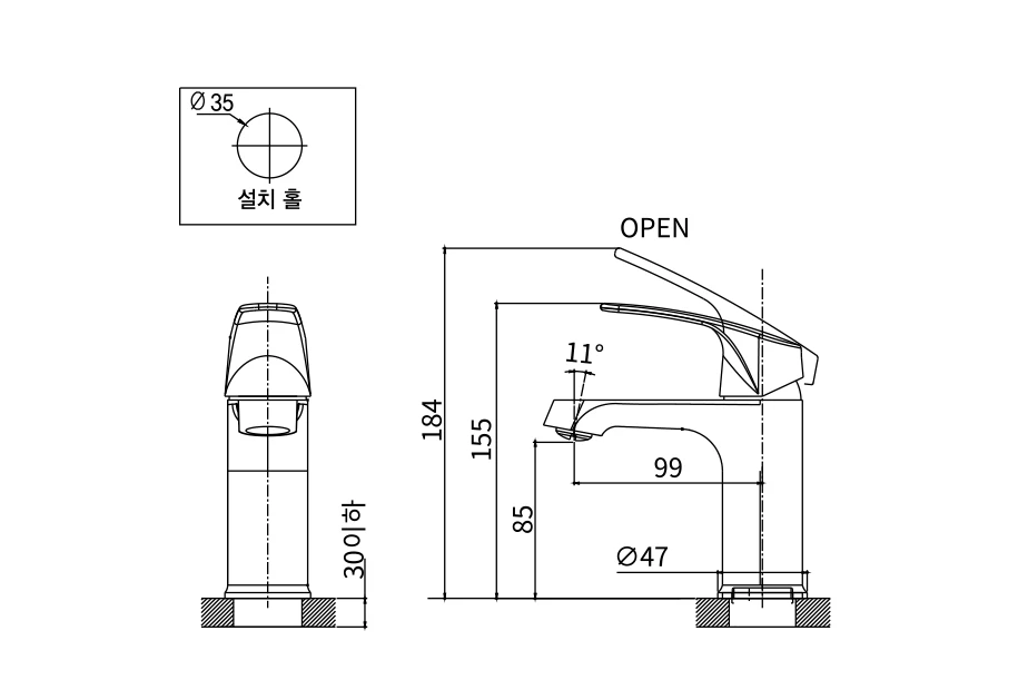 Vòi lavabo nóng lạnh AM3001