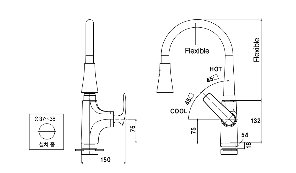 Vòi bếp nóng lạnh AM3006B