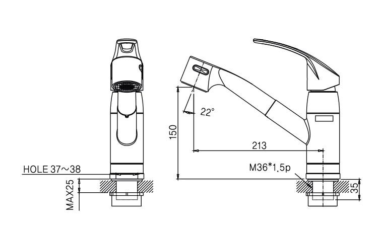 Vòi bếp nóng lạnh AM4006
