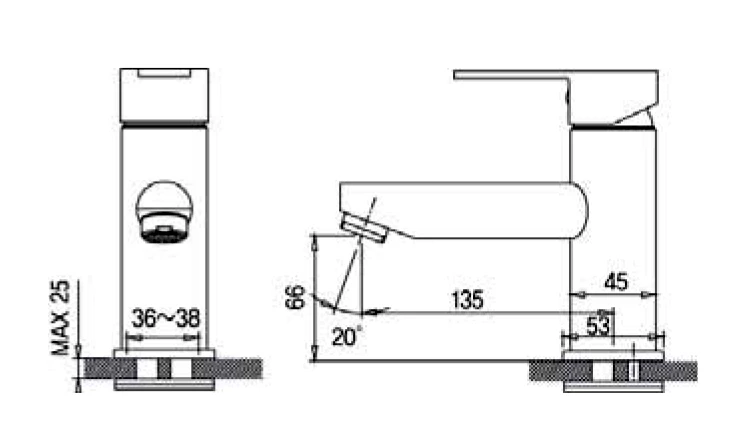 Vòi lavabo nóng lạnh AM5001