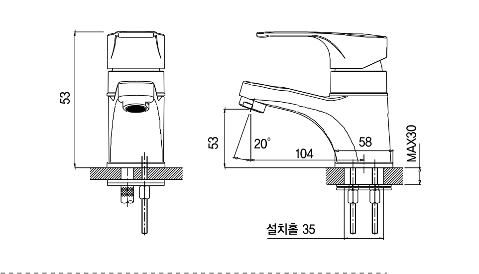 Vòi lavabo nóng lạnh AM6001