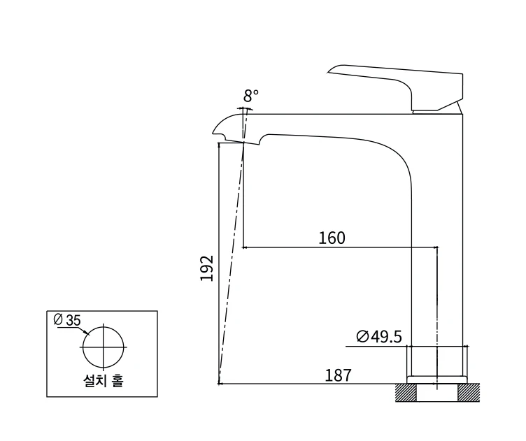 Vòi lavabo nóng lạnh dành AM7004N