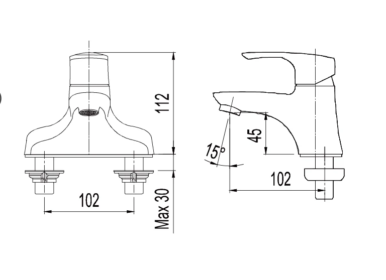 Vòi lavabo nóng lạnh AM8002