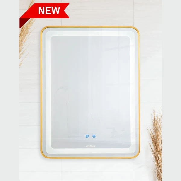 Gương LED khung Aluminum mạ vàng AMDP 280