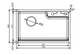 Chậu rửa 1 hố Inox AM 7546OC
