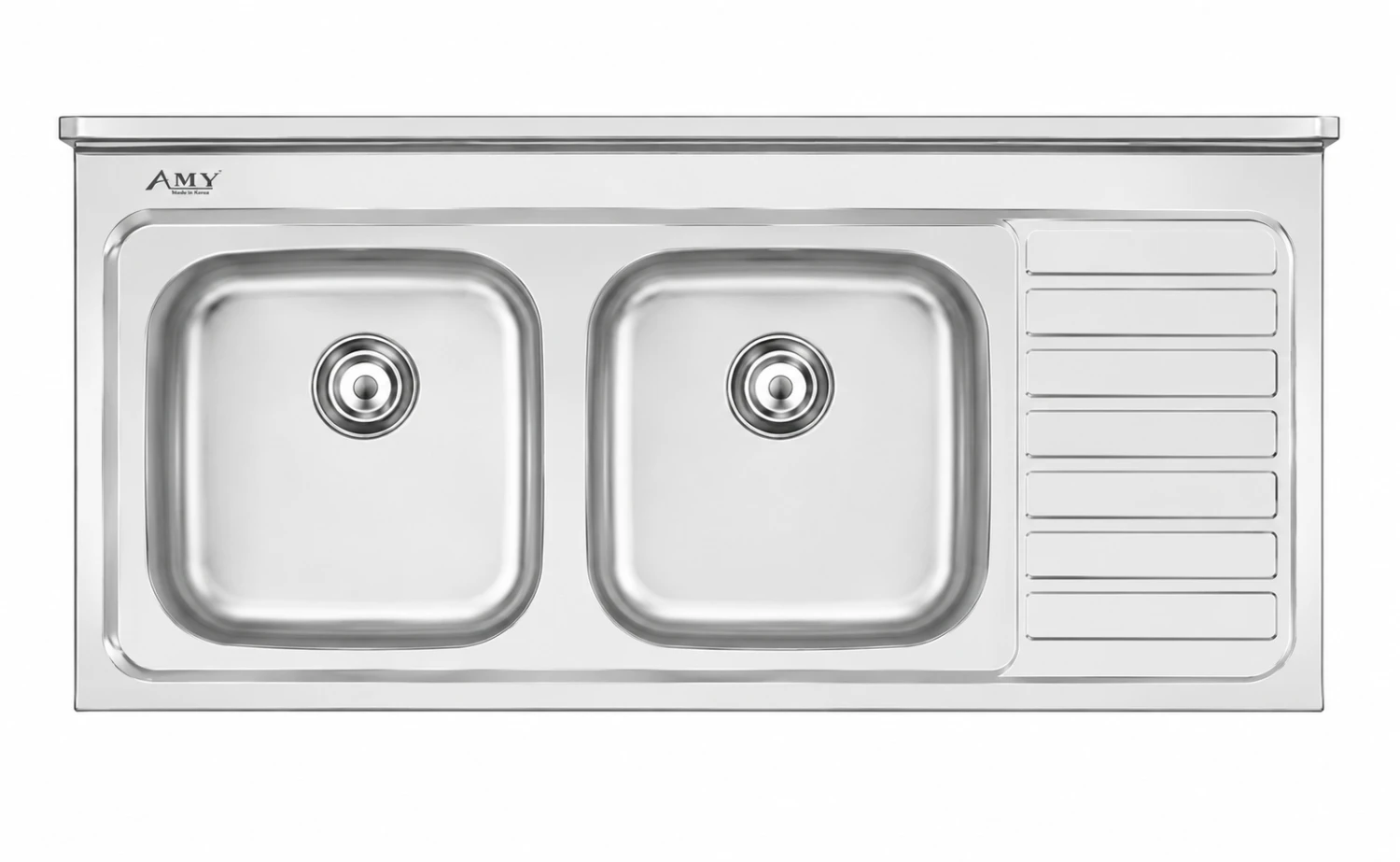 Chậu rửa 2 hố cân, có bàn, có gờ trên AM 1200 LD